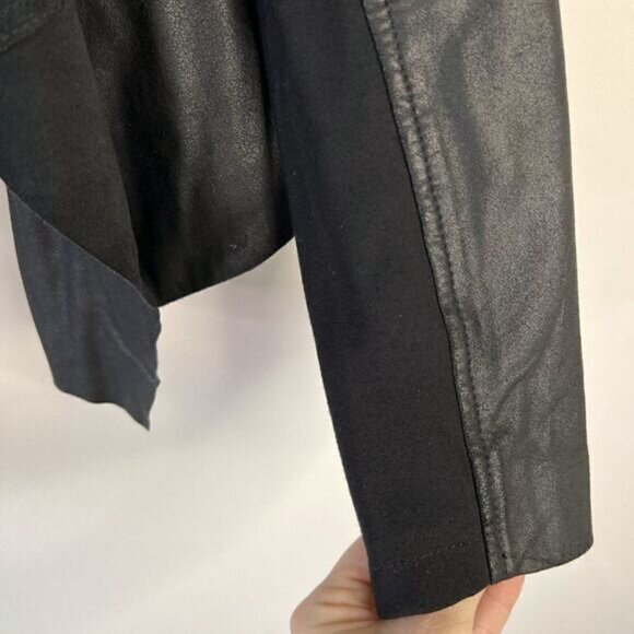 SAS Sportswear Black Genuine Leather Open Front Jacket - Picture 3 of 6